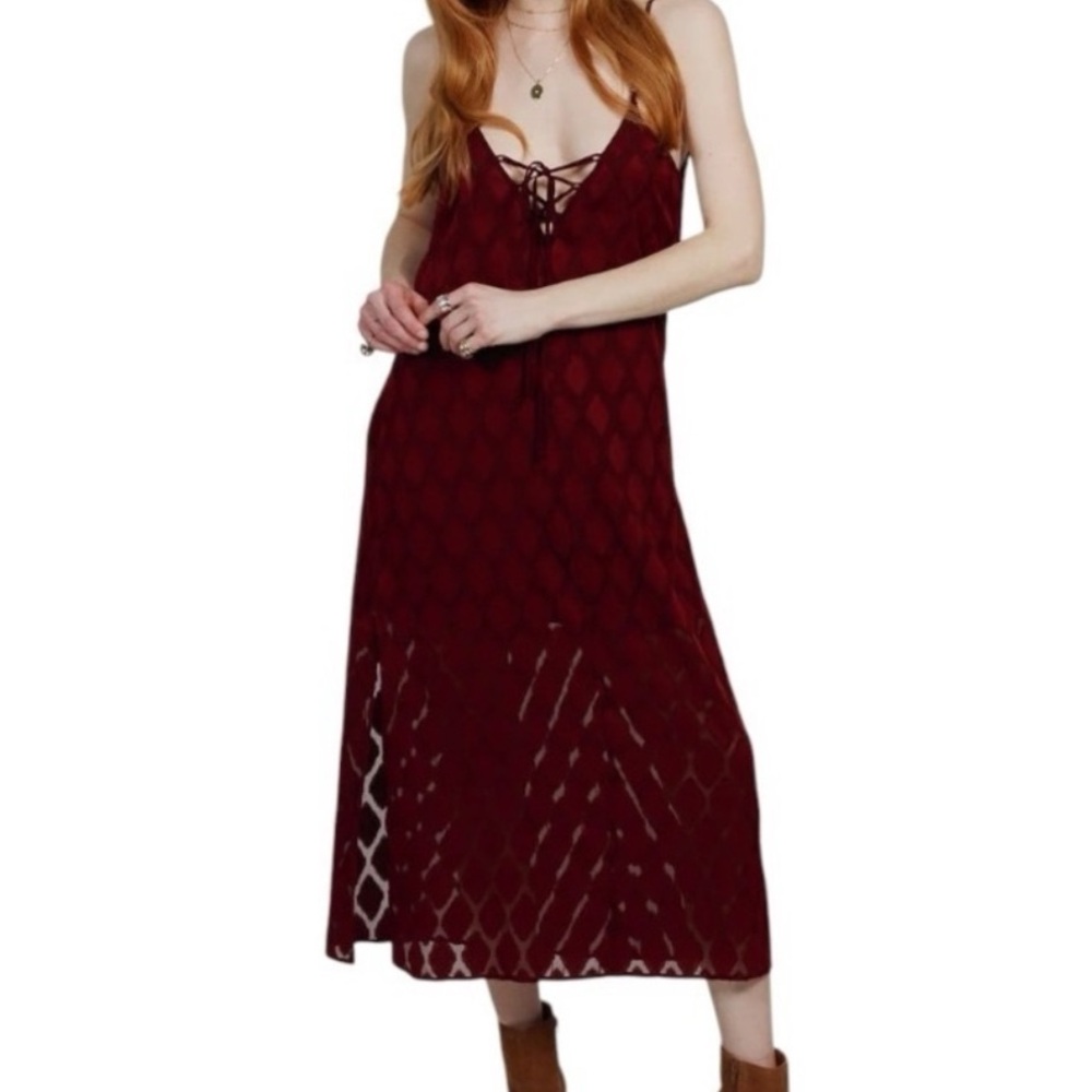 NWT B.O.G Agatha Merlot Slip Dress Size XS - Picture 2 of 9